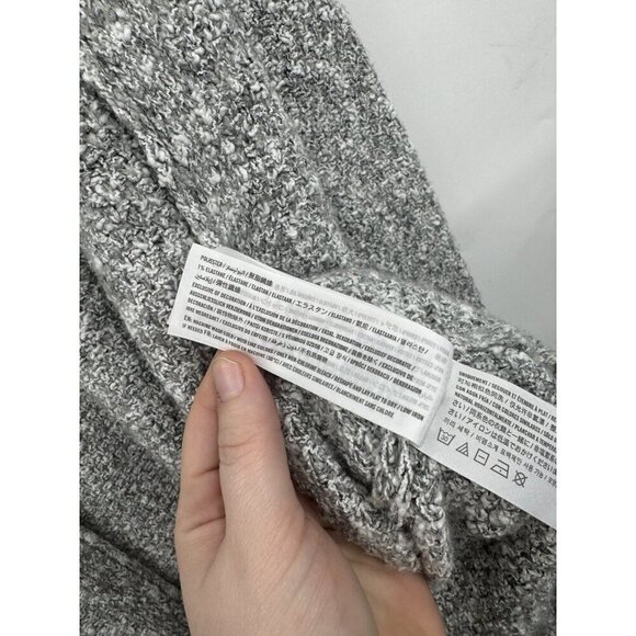 Abercrombie & Fitch Open Cardigan Women Small Silver Knit Long Length Minimalist - Picture 6 of 11